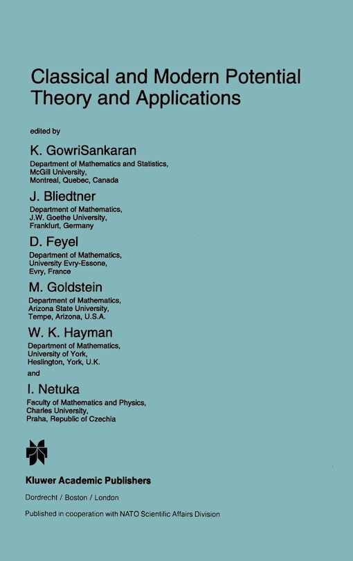 Front cover_Classical and Modern Potential Theory and Applications