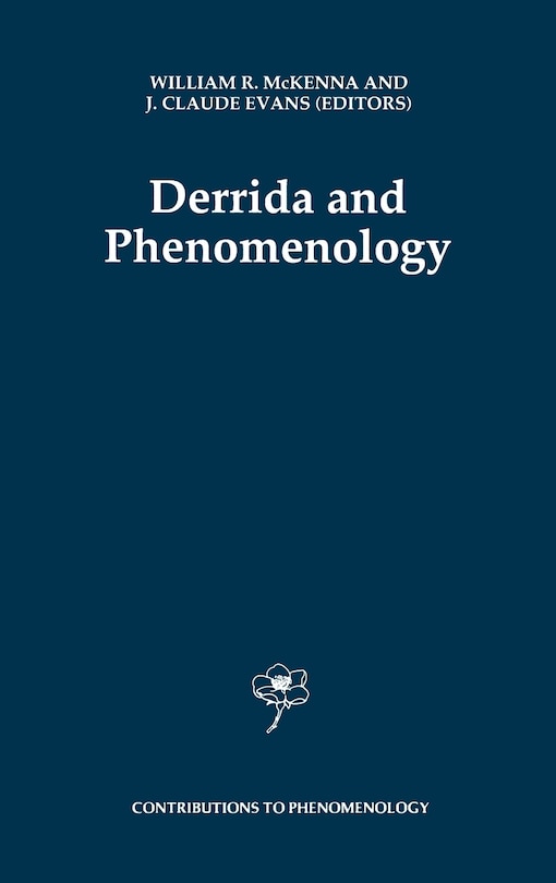 Front cover_Derrida and Phenomenology