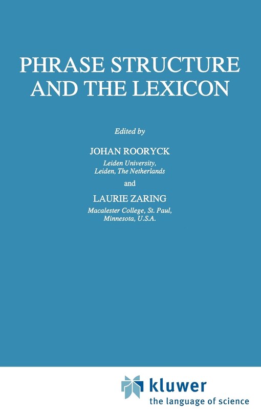Couverture_Phrase Structure and the Lexicon