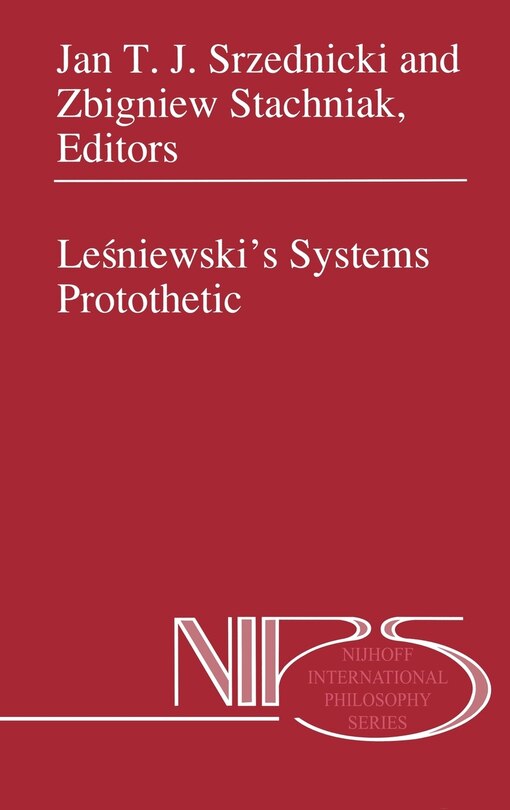 Front cover_Leśniewski's Systems Protothetic