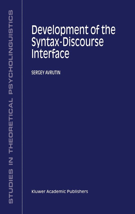 Front cover_Development of the Syntax-Discourse Interface