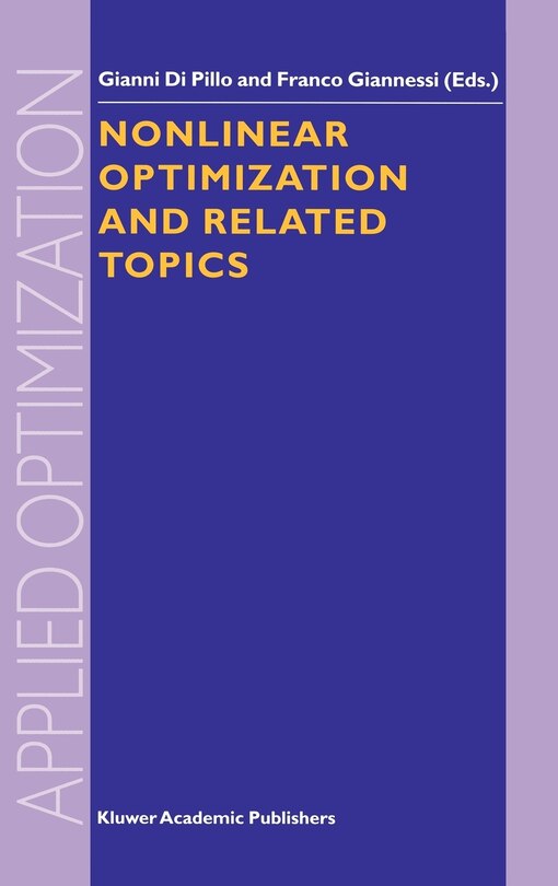 Couverture_Nonlinear Optimization and Related Topics