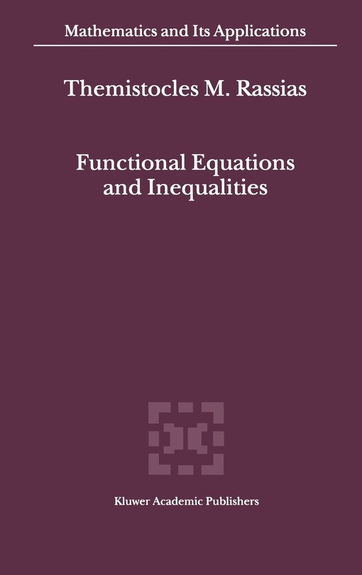 Couverture_Functional Equations And Inequalities