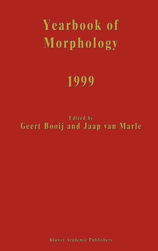 Front cover_Yearbook of Morphology 1999