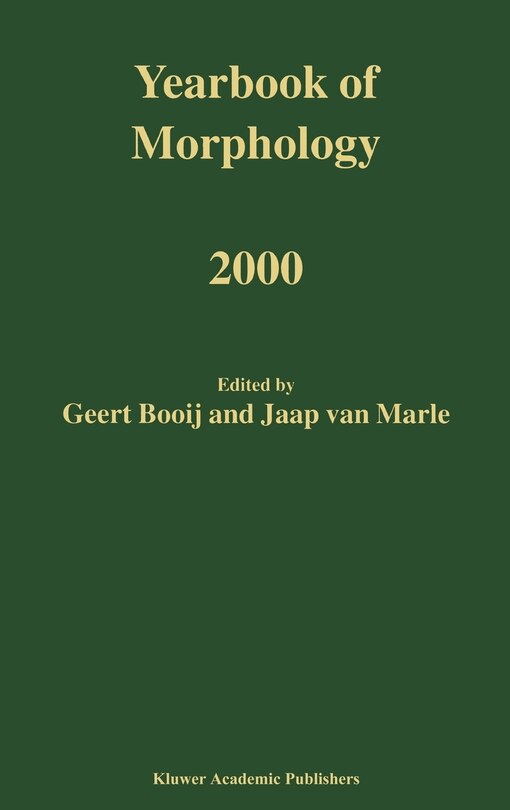 Couverture_Yearbook of Morphology 2000