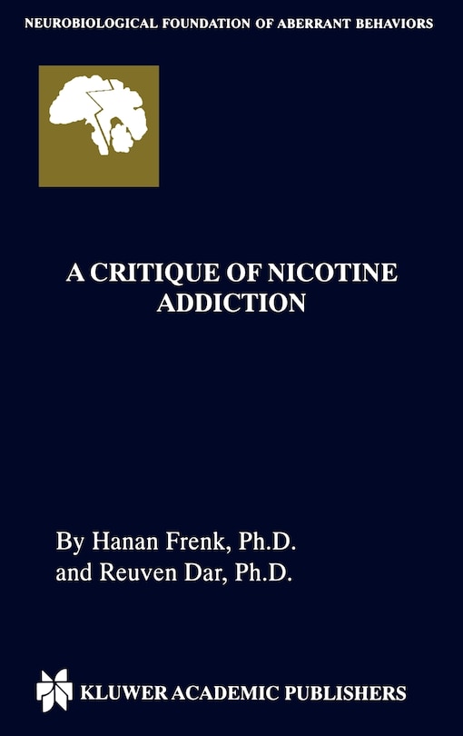 Couverture_A Critique Of Nicotine Addiction