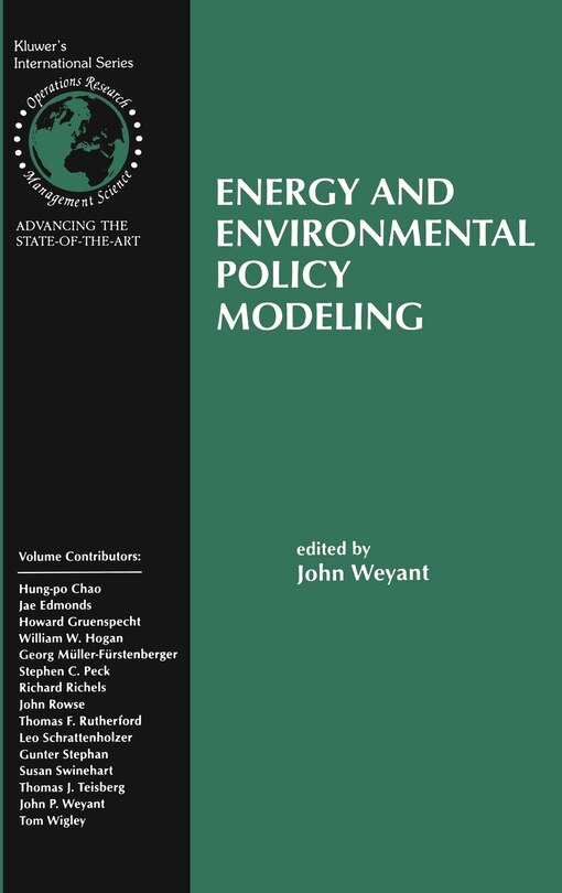Front cover_Energy And Environmental Policy Modeling