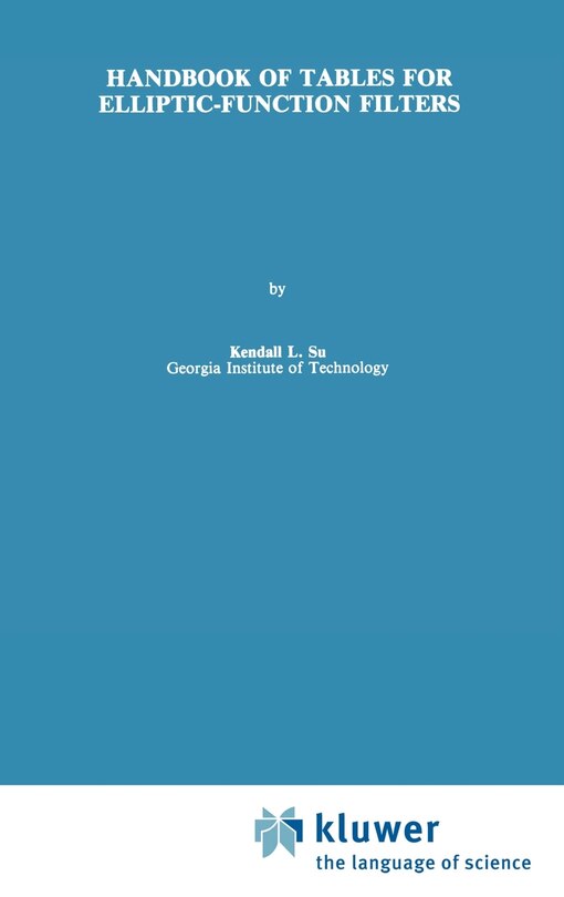 Couverture_Handbook of Tables for Elliptic-Function Filters