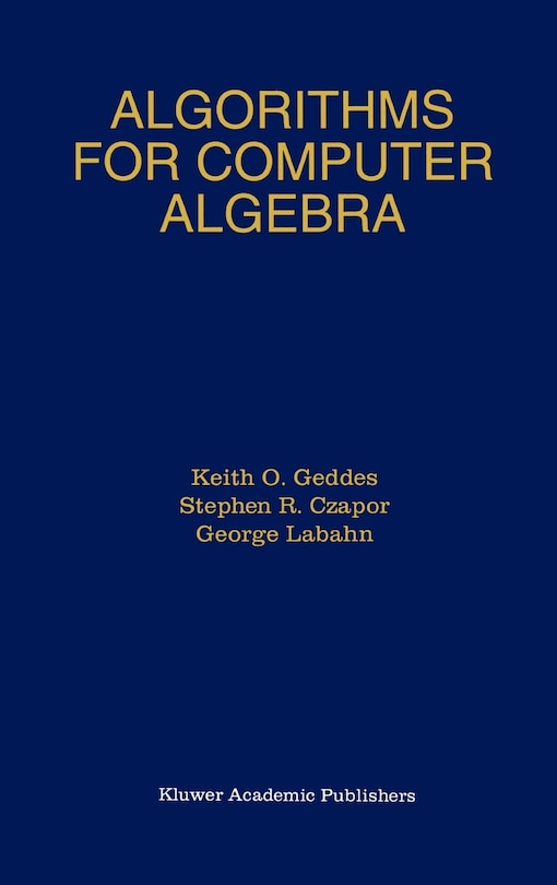 Couverture_Algorithms For Computer Algebra