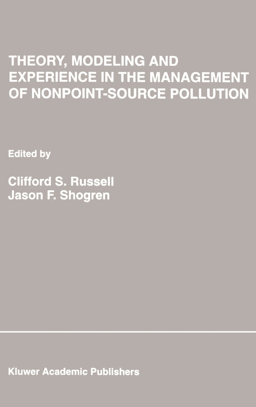 Front cover_Theory, Modeling And Experience In The Management Of Nonpoint-source Pollution