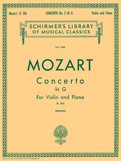 Front cover_Concerto No. 3 in G, K.216