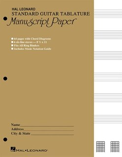 Couverture_Guitar Tablature Manuscript Paper - Standard