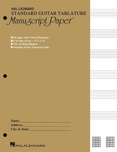 Couverture_Guitar Tablature Manuscript Paper - Standard