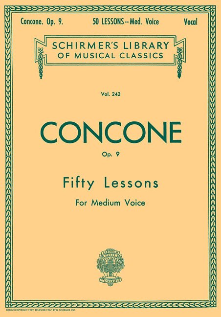 50 Lessons, Op. 9: Schirmer Library of Classics Volume 242 Medium Voice