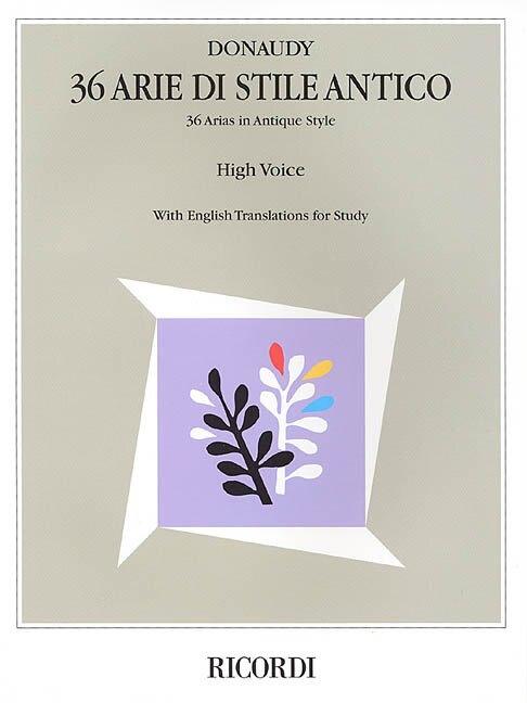 Front cover_Stefano Donaudy: 36 Arie di Stile Antico