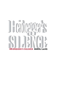 Front cover_Heidegger's Silence
