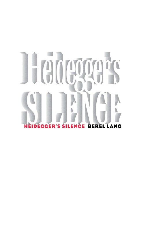 Front cover_Heidegger's Silence
