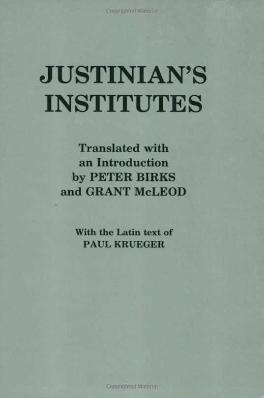 Front cover_Justinian's Institutes