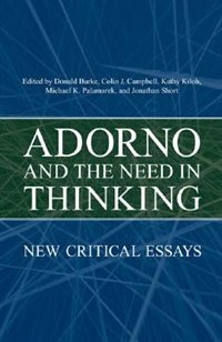 Front cover_Adorno and the  Need in Thinking