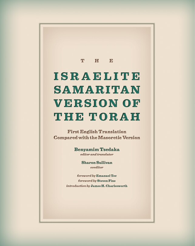 Front cover_The Israelite Samaritan Version of the Torah