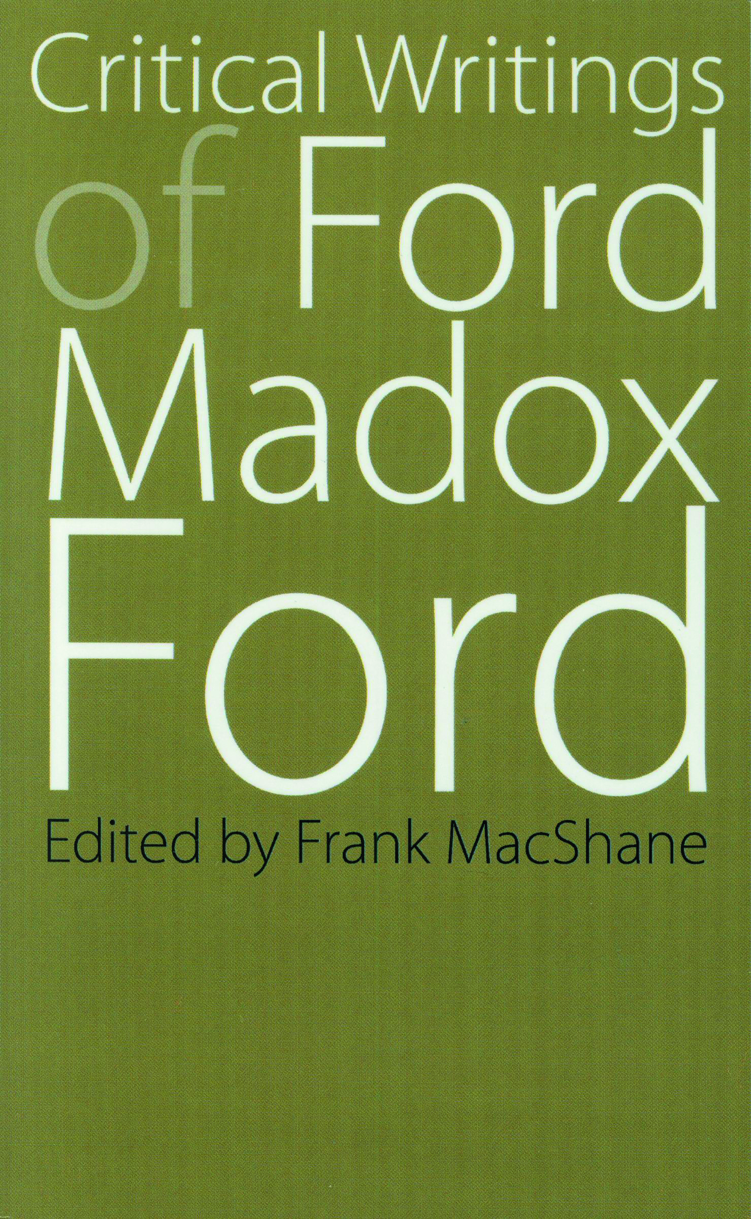 Front cover_Critical Writings of Ford Madox Ford
