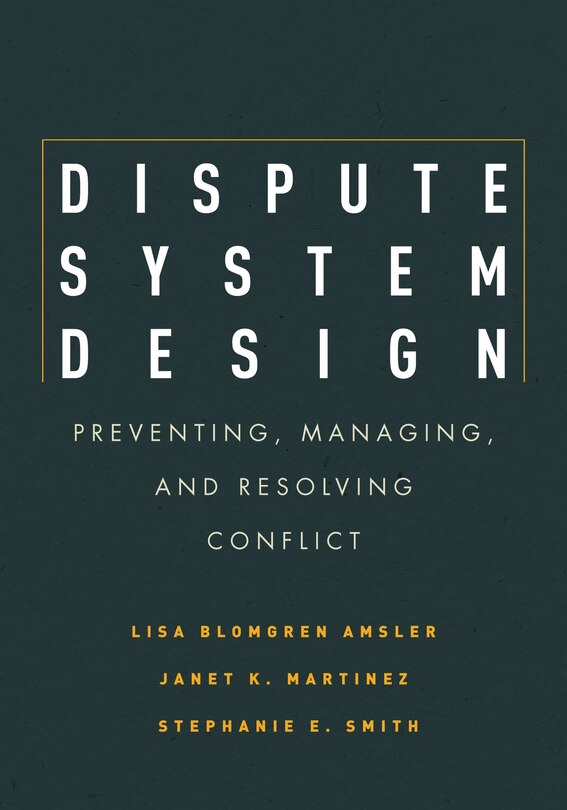Front cover_Dispute System Design