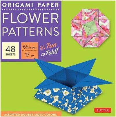 Front cover_Origami Paper - Flower Patterns - 6 3/4 Size - 48 Sheets
