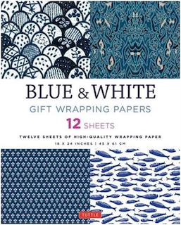 Couverture_Blue & White Gift Wrapping Papers - 12 Sheets