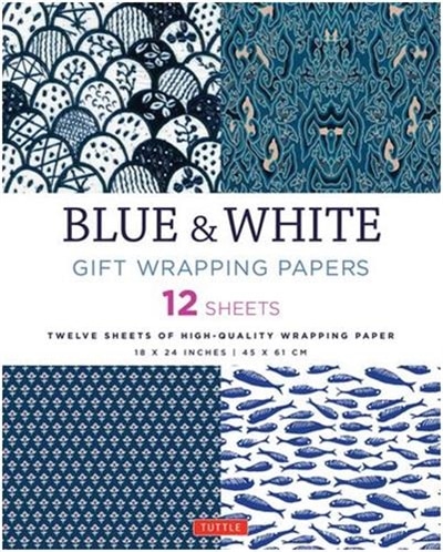 Couverture_Blue & White Gift Wrapping Papers - 12 Sheets