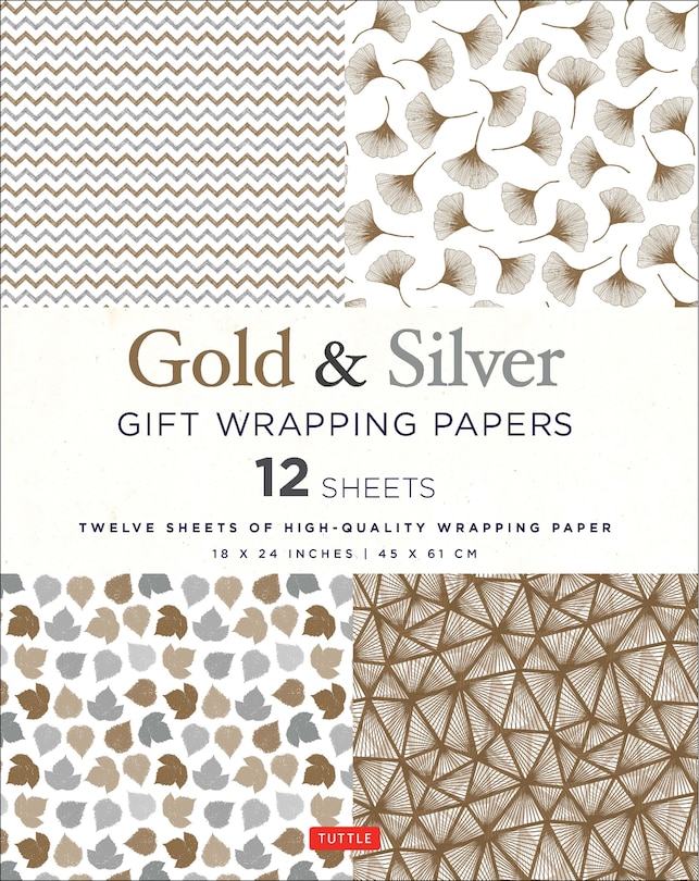 Front cover_Gold & Silver Gift Wrapping Papers - 12 Sheets