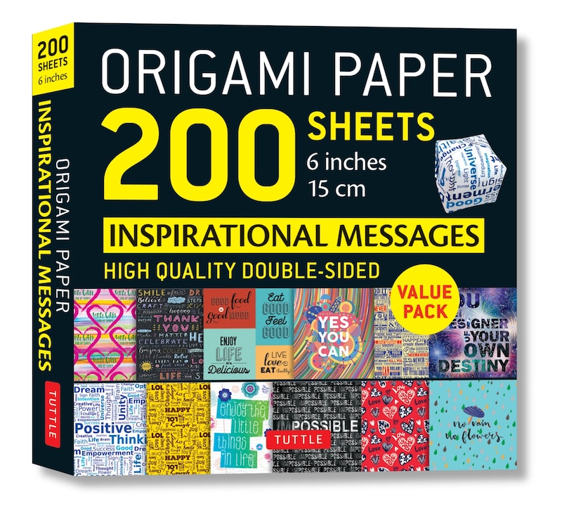 Front cover_Origami Paper 200 sheets Inspirational Messages 6 (15 cm)
