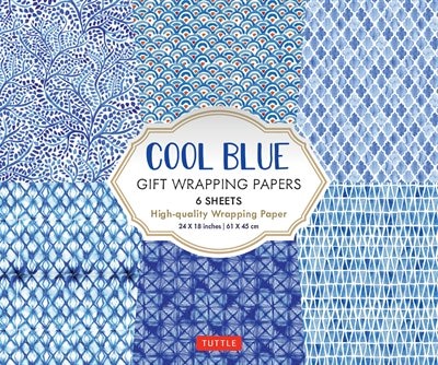 Front cover_Cool Blue Gift Wrapping Papers - 6 sheets