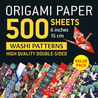 Origami Paper 500 sheets Japanese Washi Patterns 6 (15 cm): Double-Sided Origami Sheets with 12 Different Designs (Instructions for 6 Projects Included)