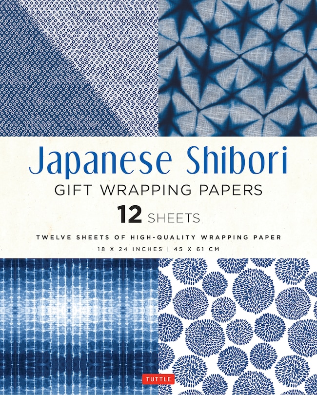 Japanese Shibori Gift Wrapping Papers - 12 Sheets: 18 x 24 inch (45 x 61 cm) Wrapping Paper