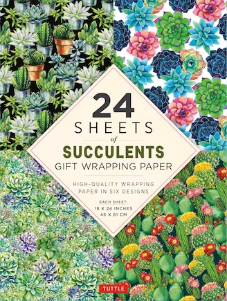 Succulents Gift Wrapping Paper - 24 Sheets: 18 X 24 (45 X 61 CM) Wrapping Paper