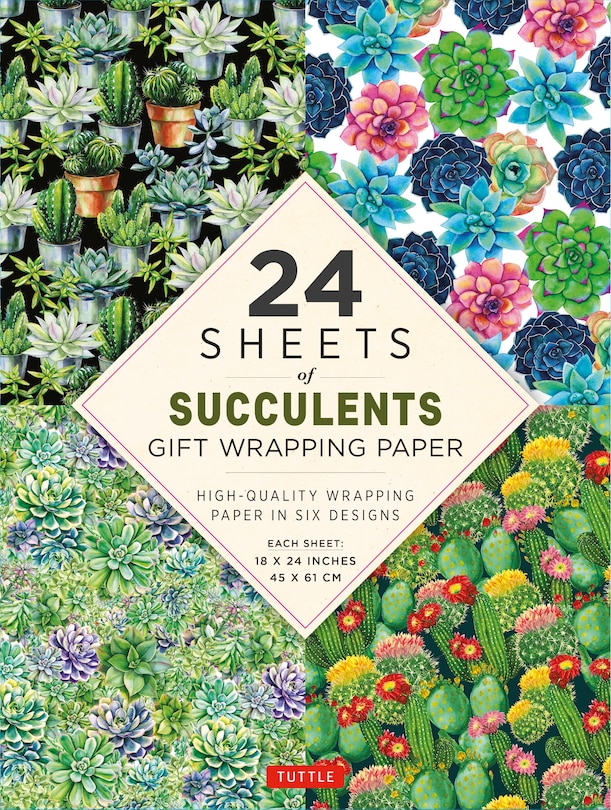 Front cover_Succulents Gift Wrapping Paper - 24 Sheets