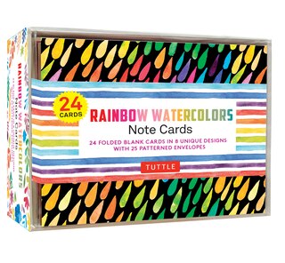 Couverture_Rainbow Watercolors Note Cards, 24 Blank Cards