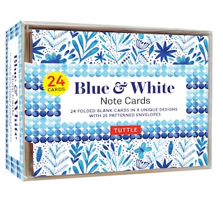 Front cover_Blue & White Note Cards, 24 Blank Cards