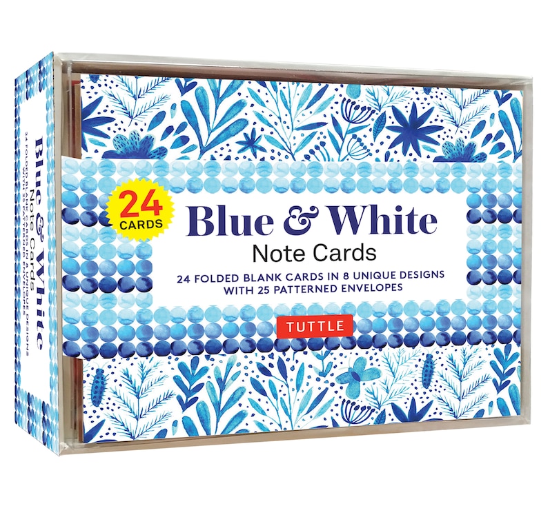 Front cover_Blue & White Note Cards, 24 Blank Cards