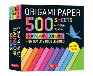 Origami Paper 500 sheets Rainbow Colors 6 (15 cm): Tuttle Origami Paper: Double-Sided Origami Sheets Printed with 12 Color Combinations (Instructions for 5 Projects Included)