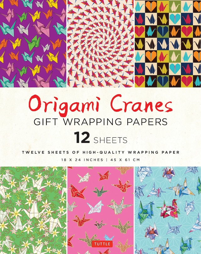 Couverture_Origami Cranes Gift Wrapping Papers - 12 sheets