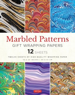 Front cover_Marbled Patterns Gift Wrapping Papers - 12 sheets