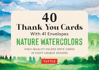 Couverture_Nature Watercolors, 40 Thank You Cards with Envelopes