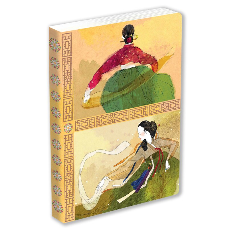 Front cover_Korean Dancers Dotted Hardcover Journal