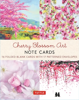 Cherry Blossom Art, 16 Note Cards: 16 Different Blank Cards with Envelopes in a Keepsake Box!