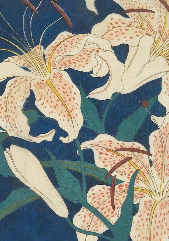 Front cover_Hiroshige Spotted Lilies Dotted Paperback Journal