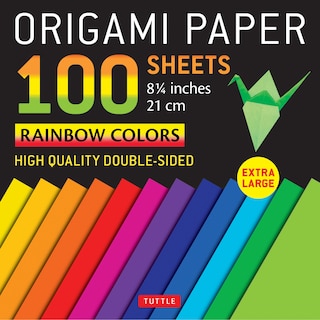 Origami Paper 100 sheets Rainbow Colors 8 1/4 (21 cm): Extra Large Double-Sided Origami Sheets Printed with 12 Different Color Combinations (Instructions for 5 Projects Included)