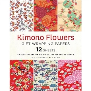 Front cover_Kimono Flowers Gift Wrapping Papers - 12 sheets