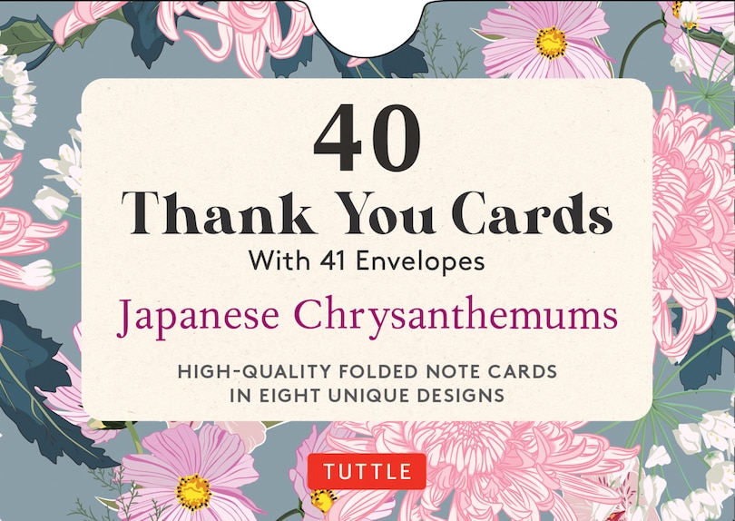 Front cover_Japanese Chrysanthemums, 40 Thank You Cards with Envelopes