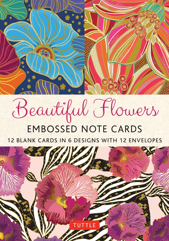Front cover_Beautiful Flowers, 12 Embossed Note Cards